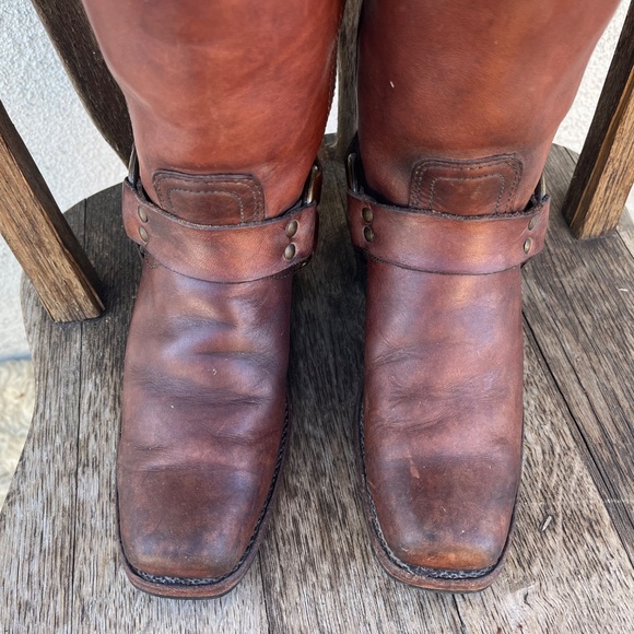 Frye 12r harness boots 6.5 6 1/2 made in usa 150 year brown boho bikercore viral - Picture 8 of 14